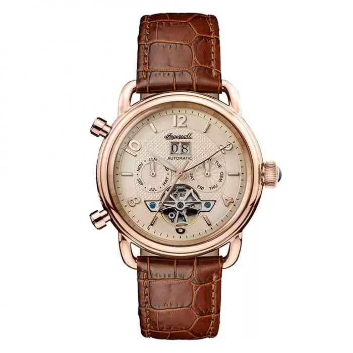SKU-15752 / INGERSOLL New England Automatic Brown Leather Strap