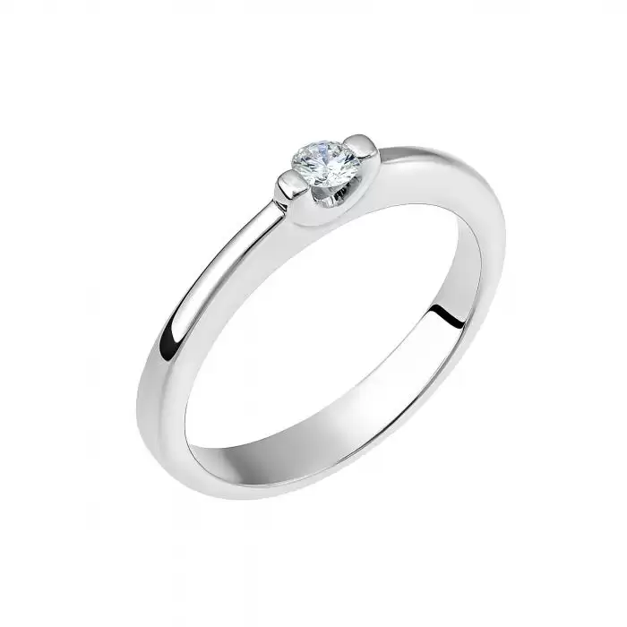 SKU-15026 / Μονόπετρο Δαχτυλίδι Λευκόχρυσος Κ18 με Διαμάντι
