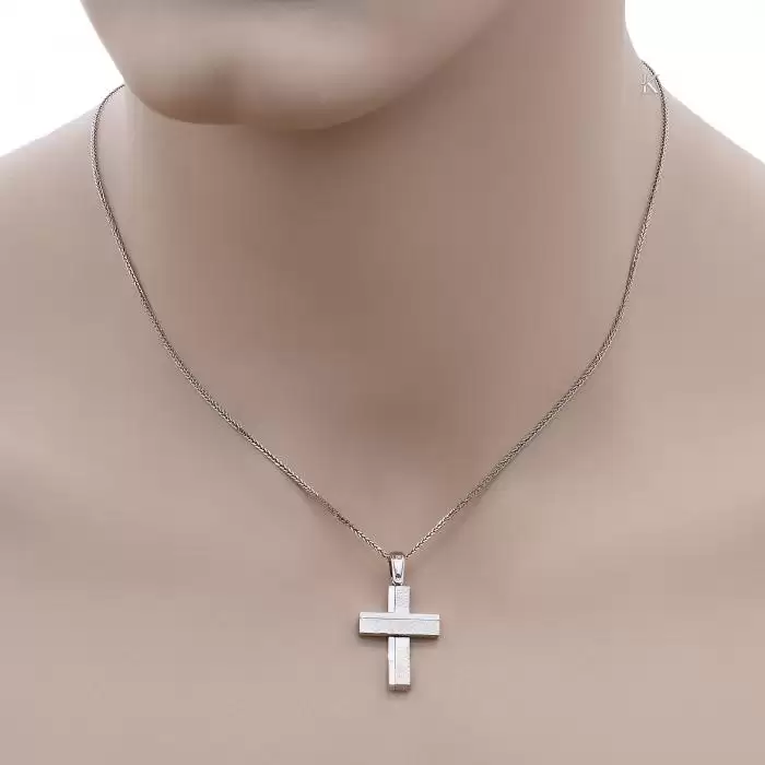 Σταυρός Ανδρικός Μασίφ Λευκόχρυσος Κ14 SKU-15567