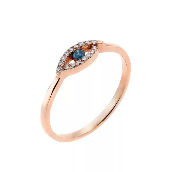 SKU-16948 / Δαχτυλίδι  Ροζ Χρυσός Κ18 με Διαμάντια
 