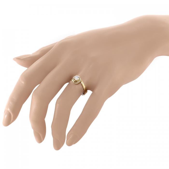 Δαχτυλίδι Μονόπετρο Χρυσός Κ14 με Ζιργκόν