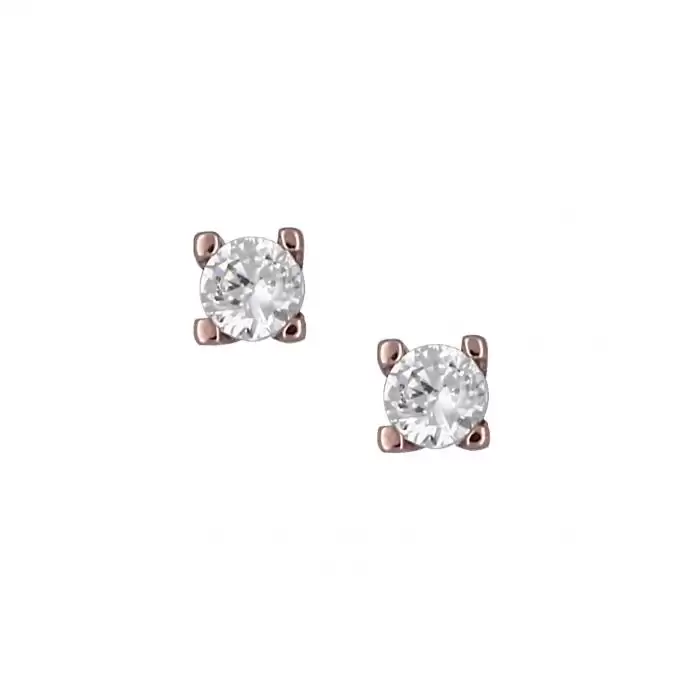 SKU-16170 / Σκουλαρίκια Ροζ Χρυσός Κ14 με Ζιργκόν
