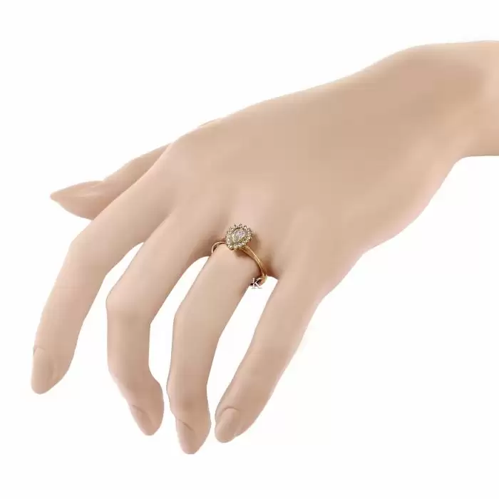 SKU-17309 / Δαχτυλίδι Ροζέτα Χρυσός Κ9 με Ζιργκόν
