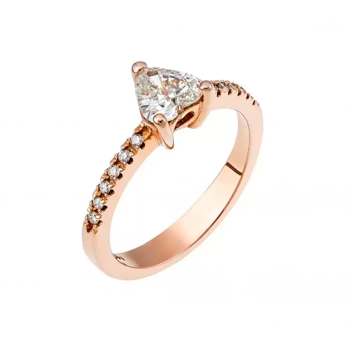 SKU-17686 / Μονόπετρο Δαχτυλίδι  Ροζ Χρυσός Κ18 με Διαμάντια