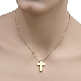 Σταυρός Ανδρικός Διπλής Όψεως Χρυσός & Λευκόχρυσος Κ14 SKU-17620