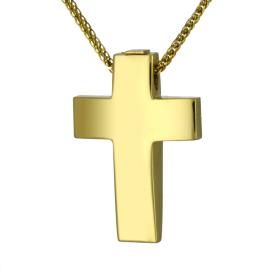 Σταυρός Ανδρικός Διπλής Όψεως Χρυσός & Λευκόχρυσος Κ14 SKU-17620