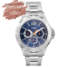 Ρολόι Ανδρικό TIMEX Style Elevated με Ασημί Μπρασελέ από Ανοξείδωτο Ατσάλι | TW2P87600 SKU-17391