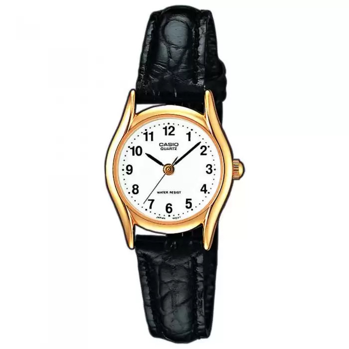 SKU-18927 / CASIO Collection Rose Gold Case Black Leather Strap