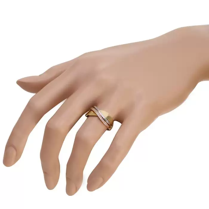 Δαχτυλίδι Χρυσός, Λευκόχρυσος & Ροζ Χρυσός Κ14 με Ζιργκόν