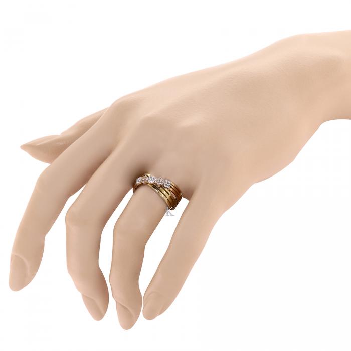 Δαχτυλίδι Χρυσός, Λευκόχρυσος & Ροζ Χρυσός Κ14 με Ζιργκόν