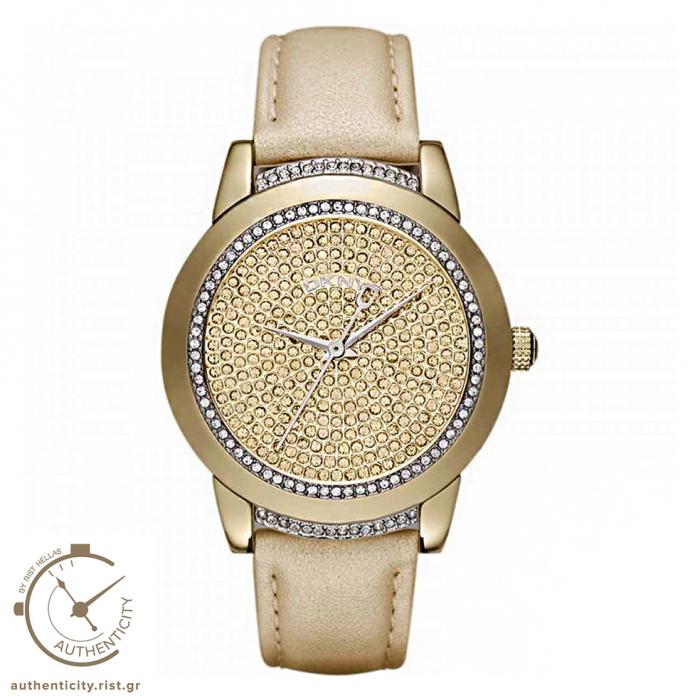 SKU-18313 / DKNY Crystals Gold Leather Strap