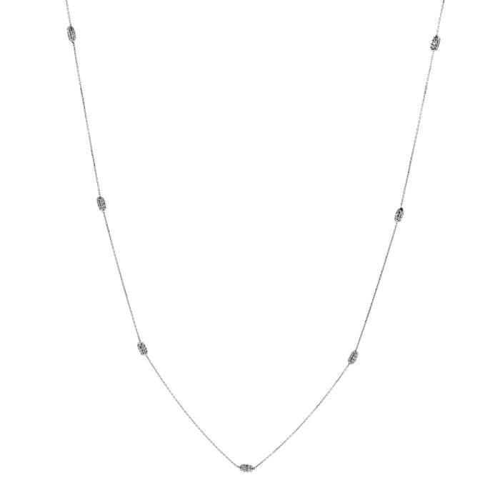 Κολιέ Λευκόχρυσος Κ14 με Λευκά Ζιργκόν SKU-18038