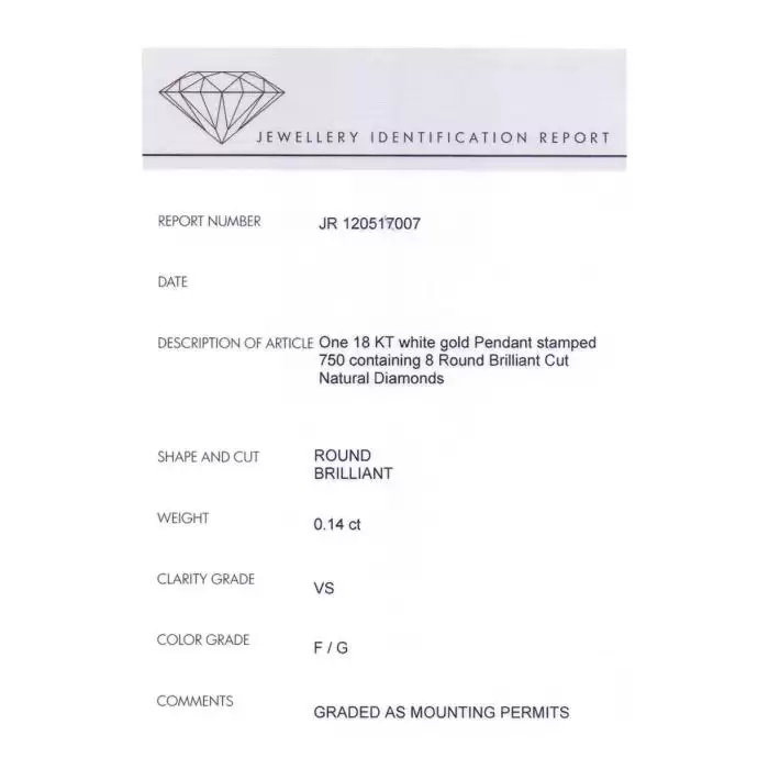 SKU-18365 / Μενταγιόν Λευκόχρυσος Κ18 με Μαργαριτάρι & Διαμάντια
