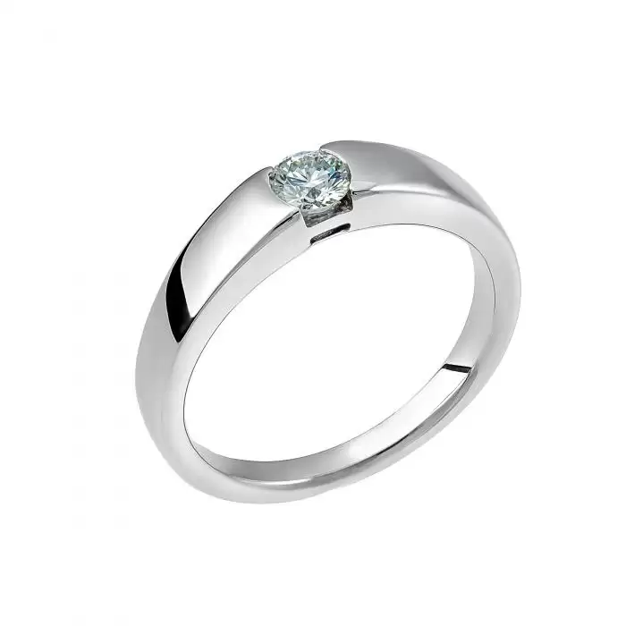 SKU-18700 / Μονόπετρο Δαχτυλίδι Λευκόχρυσος Κ18 με Διαμάντι
 