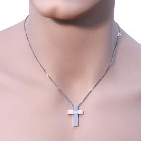 Σταυρός Ανδρικός Χειροποίητος Λευκόχρυσος Κ14 SKU-18670