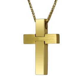 Σταυρός Ανδρικός Χειροποίητος Χρυσός Κ14 SKU-18669