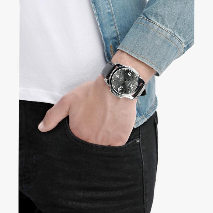 CASIO Collection Black Leather Strap