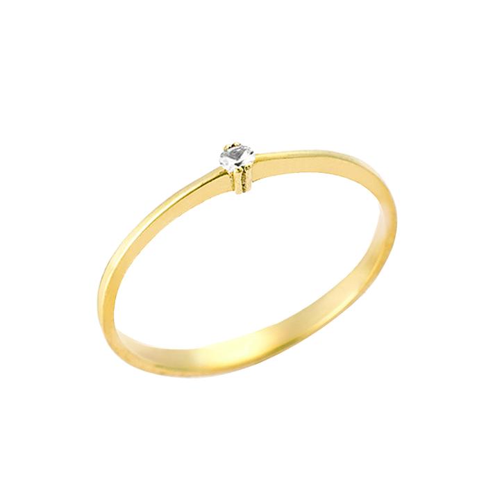 SKU-20739 / Δαχτυλίδι Χρυσός Κ14 με Ζιργκόν
 