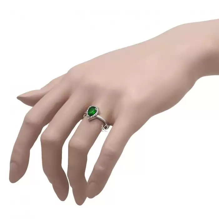 Δαχτυλίδι Ροζέτα Λευκόχρυσος Κ14 με Ζιργκόν