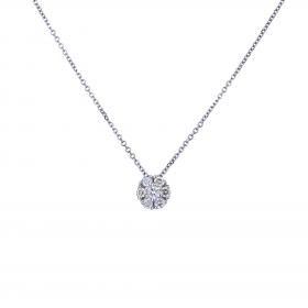 Κολιέ Ροζέτα με Διαμάντια Λευκόχρυσος Κ18 SKU-20628