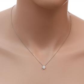 Κολιέ Ροζέτα με Διαμάντια Λευκόχρυσος Κ18 SKU-20628