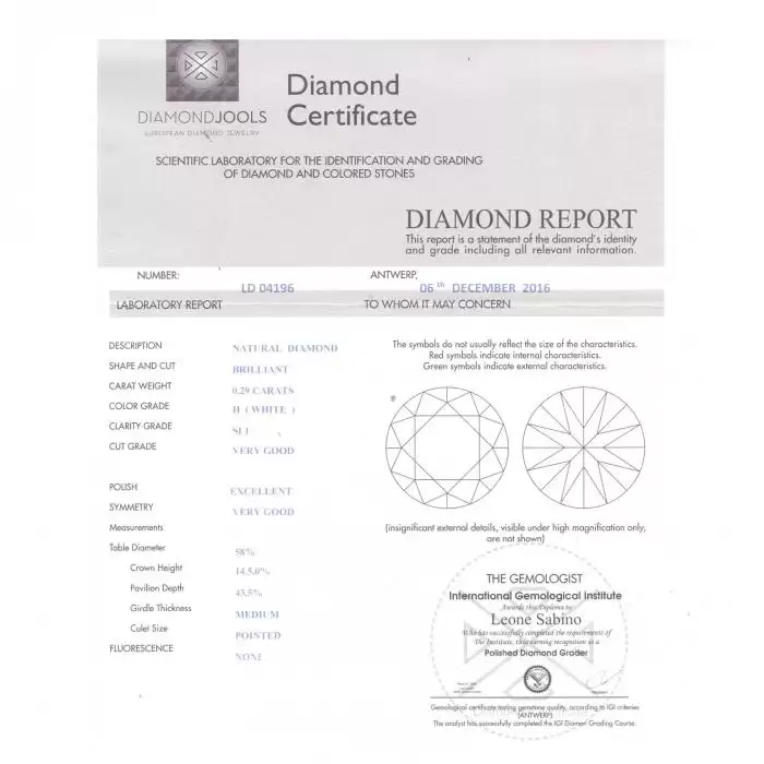 SKU-20847 / Μονόπετρο DiamondJools Λευκόχρυσος Κ18 με Διαμάντι
