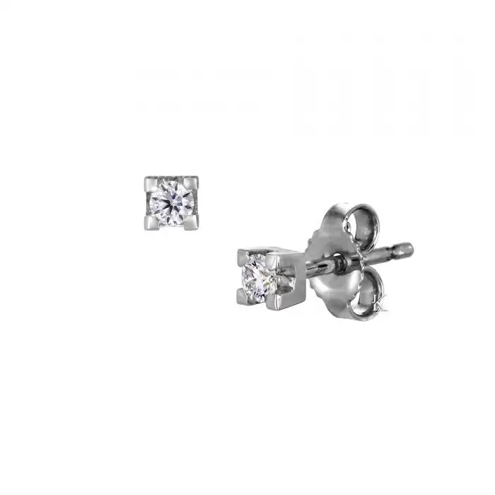 SKU-20560 / Σκουλαρίκια Λευκόχρυσος Κ18 με Διαμάντια
 