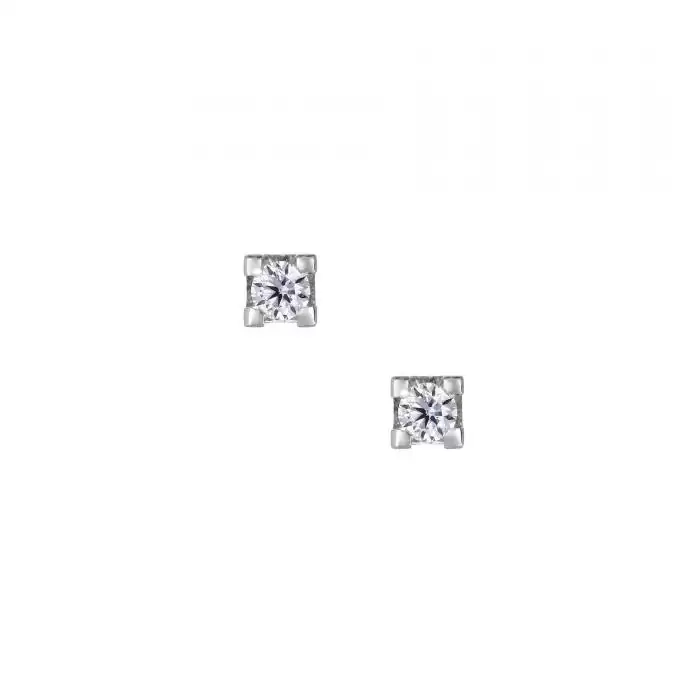 SKU-20560 / Σκουλαρίκια Λευκόχρυσος Κ18 με Διαμάντια
 