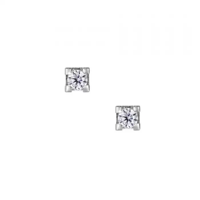 SKU-20575 / Σκουλαρίκια Λευκόχρυσος Κ18 με Διαμάντια
