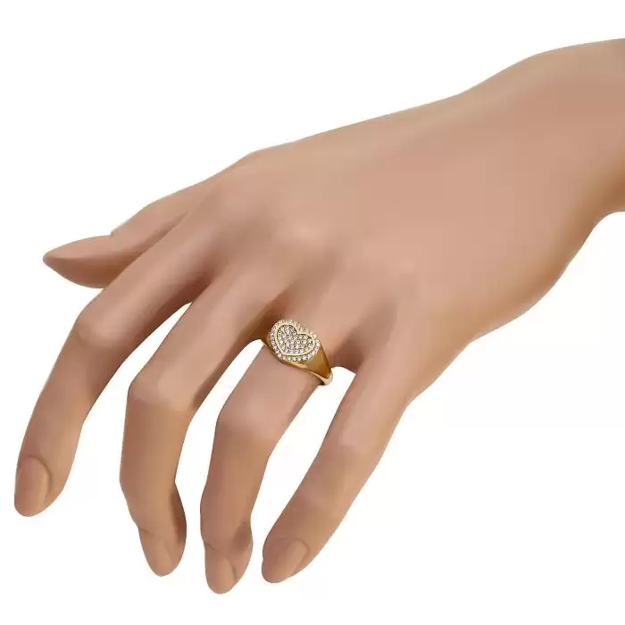Δαχτυλίδι Καρδιά Χρυσός Κ14 με Ζιργκόν