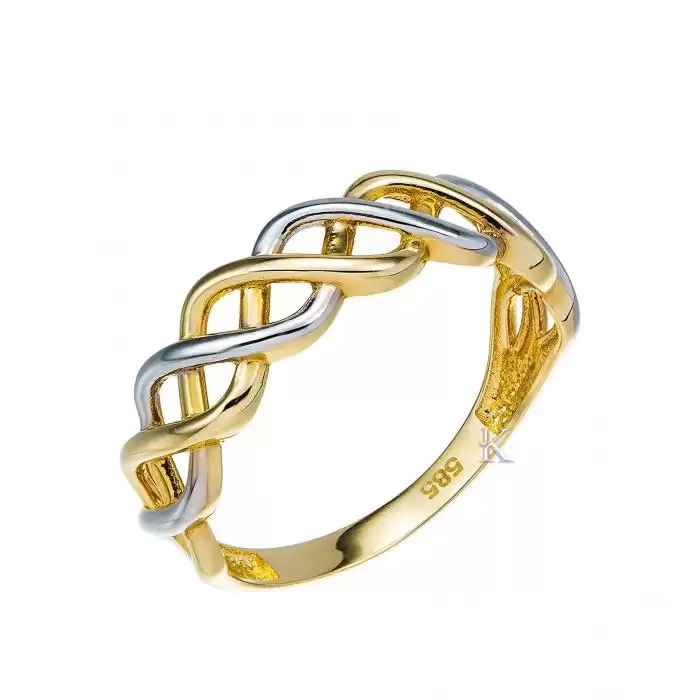 SKU-21532 / Δαχτυλίδι Λευκόχρυσος & Χρυσός Κ14
 