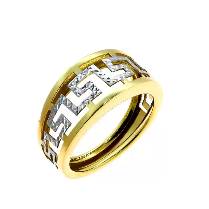 SKU-21523 / Δαχτυλίδι Μαίανδρος Χρυσός & Λευκόχρυσος Κ14 