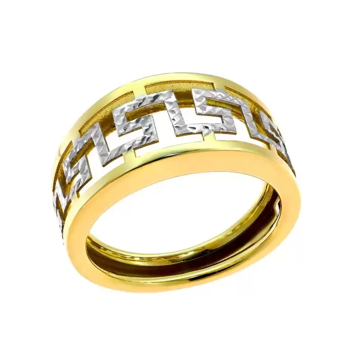 SKU-21523 / Δαχτυλίδι Μαίανδρος Χρυσός & Λευκόχρυσος Κ14 