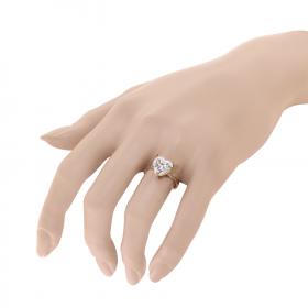 Δαχτυλίδι Μονόπετρο Ροζ Χρυσός Κ14 με Ζιργκόν Δαχτυλίδια