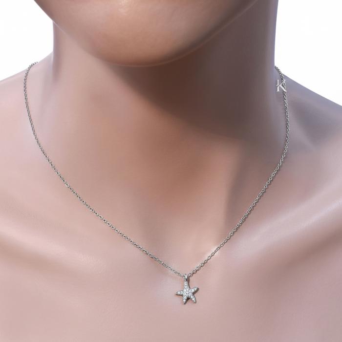 Κολιέ Αστερίας Ασήμι 925° με Ζιργκόν SKU-21772