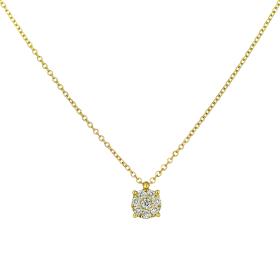 Κολιέ Ροζέτα Χρυσός Κ18 με Διαμάντια SKU-21282