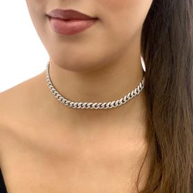 Κολιέ Choker Ασήμι 925° με Λευκά Ζιργκόν SKU-21656