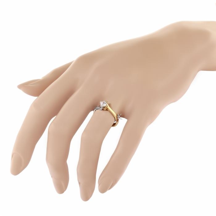 Μονόπετρο Δαχτυλίδι Λευκόχρυσος & Χρυσός Κ14 με Ζιργκόν