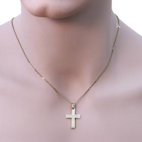 Σταυρός Χρυσός Κ14 με Λουστρέ & Ματ Φινίρισμα SKU-21726