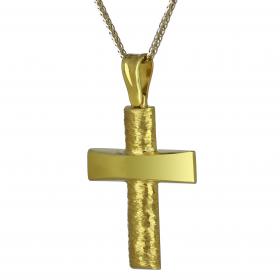 Σταυρός Ανδρικός Μοντέρνος Χρυσός Κ14 SKU-21887