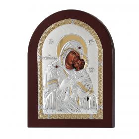 Ασημένια Εικόνα Παναγία Γλυκοφιλούσα. SKU-22853