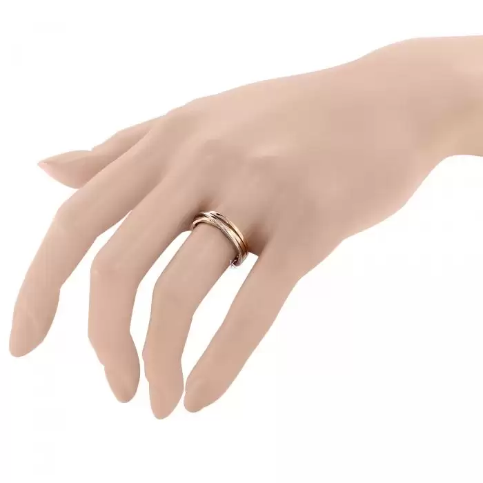 Δαχτυλίδι Ροζ Χρυσός & Λευκόχρυσος Κ14