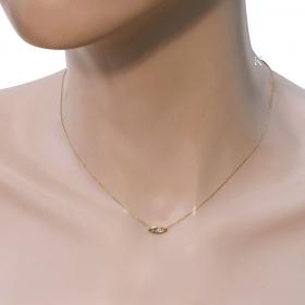 Κολιέ Ματάκι Χρυσός Κ14 με Ζιργκόν SKU-22274