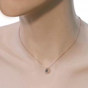 Κολιέ Μάτι Ροζ Χρυσός Κ9 με Ζιργκόν SKU-22238