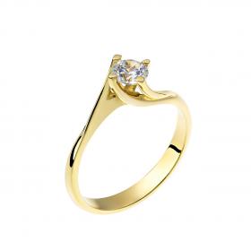 Μονόπετρο Δαχτυλίδι Χρυσός Κ14 με Ζιργκόν SKU-22001