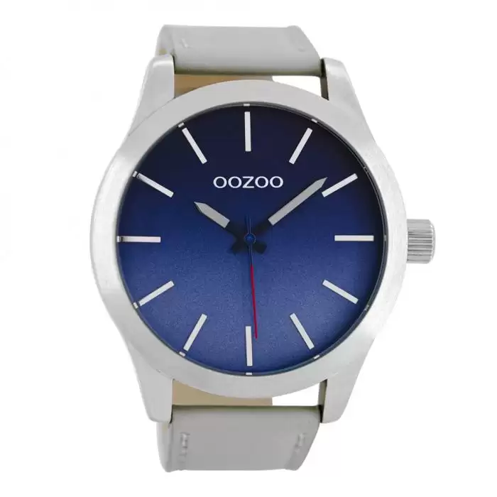 SKU-22563 / OOZOO Timepieces Grey Leather Strap 