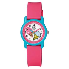 Παιδικό Ρολόι Q&Q Παγωτό με Λευκό Καντράν & Φούξια Λουράκι | VR41J007Y SKU-22440