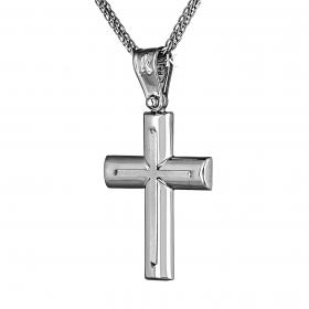 Σταυρός Ανδρικός Κλασικός Λευκόχρυσος Κ14 SKU-22314