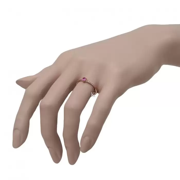 Δαχτυλίδι Ροζ Χρυσός Κ9 με Ζιργκόν