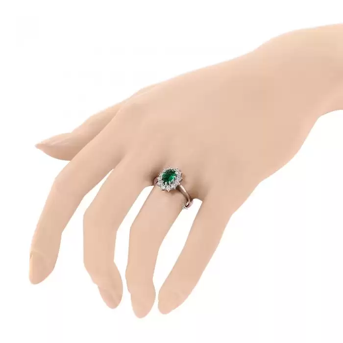 Δαχτυλίδι Ροζέτα Λευκόχρυσος Κ14 με Ζιργκόν